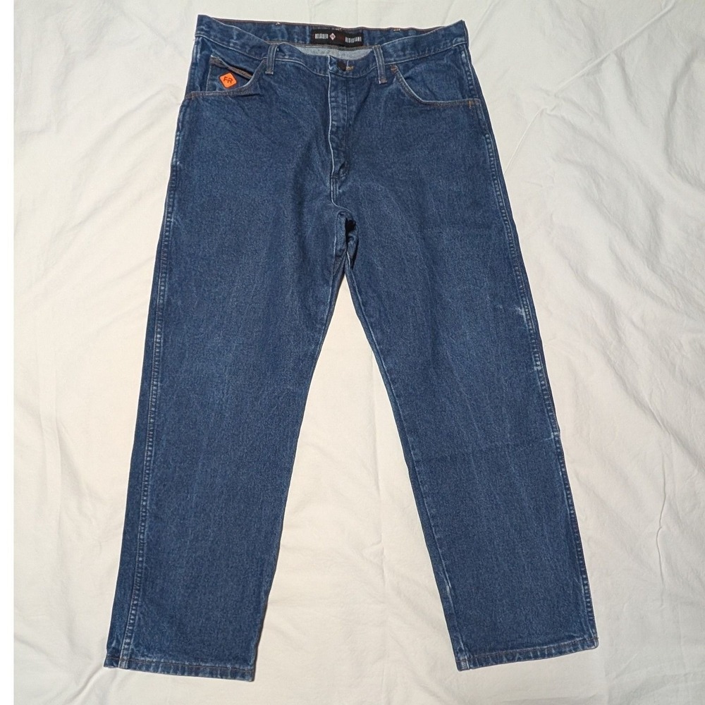 Wrangler Flame Resistant Men's Work Wear Relaxed Fit 38X30 Blue Denim FR31MWZ
